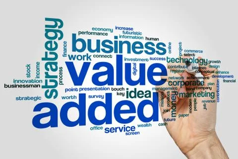 Value added word cloud 스톡 사진