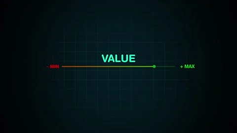 Value  and efficiency concept. Business adjusting virtual slider from min to max Stock Footage 313738964