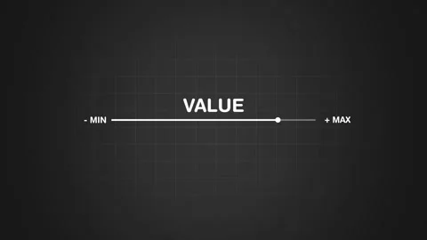 Value  and efficiency concept. Business adjusting virtual slider from min to max Stock Footage 313738965