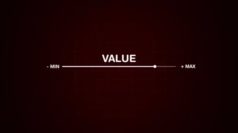 Value  and efficiency concept. Business adjusting virtual slider from min to max Stock Footage 313738966