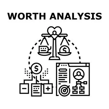 Value and personal finances analysis for business or life planning Stock Illustration