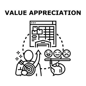 Value appreciation and customer satisfaction management concept Stock Illustration