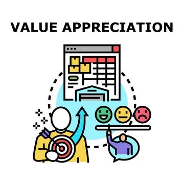 Value appreciation and customer satisfaction management concept Stock Illustration