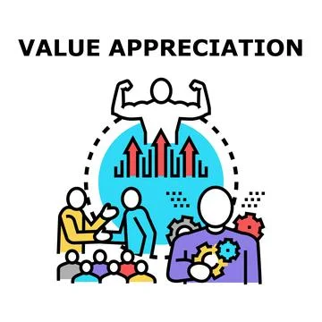 Value appreciation concept showing growth and development Stock Illustration