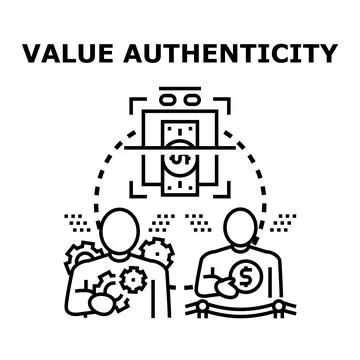 Value authenticity verification process for financial transactions Stock Illustration