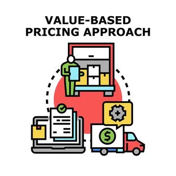 Value based pricing approach in business strategy Stock Illustration