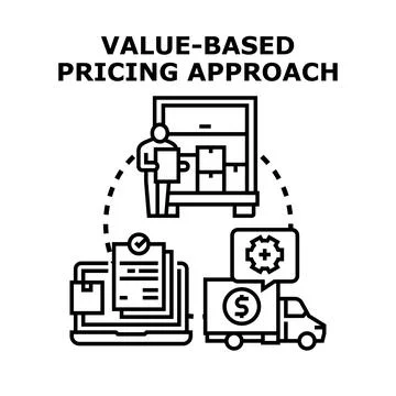 Value based pricing approach in business strategy Stock Illustration