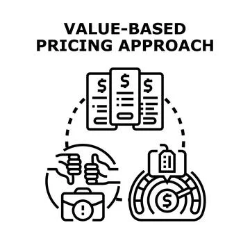 Value based pricing approach evaluating different costs Stock Illustration