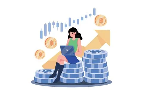 Value Of Bitcoin Currency Illustration concept on white background Stock Illustration