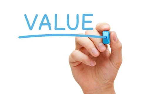 Value Blue Marker Stock Photos