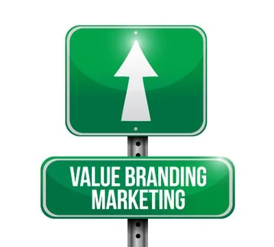 Value branding marketing road sign illustration Stock Illustration