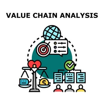 Value chain analysis concept illustrating business process optimization Illustration