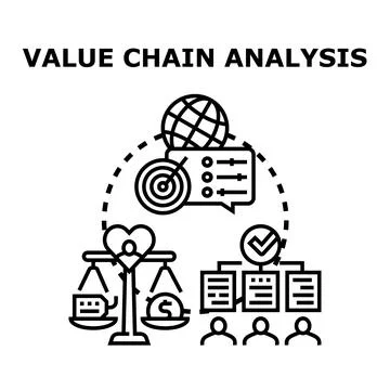 Value chain analysis concept illustrating business process optimization Stock Illustration