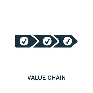 Value Chain icon. Monochrome style design from industry 4.0 icon collection. UI Stock Illustration