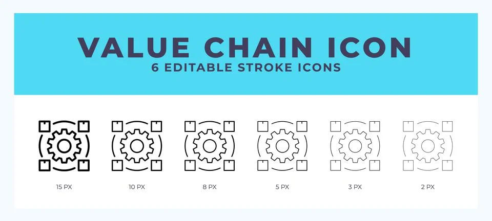Value chain line icon vector illustration. Trendy styles. Stock Illustration