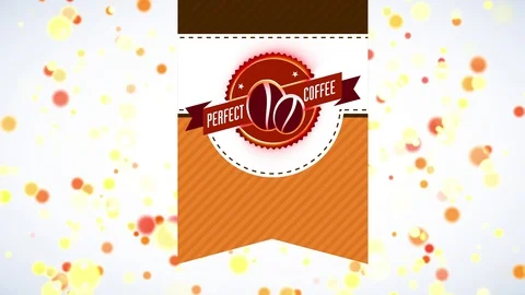 Value coffee pack with beans doodles in the center of round and a award written Stock-Footage 129323649