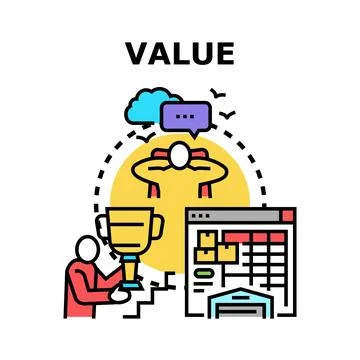 Value concept creating wealth and achieving success Stock Illustration