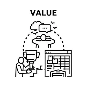 Value concept creating wealth and achieving success Stock Illustration
