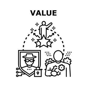 Value concept with security, skill, and success Stock Illustration