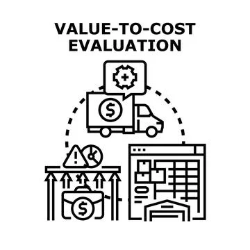 Value to cost evaluation business process optimization 스톡 일러스트