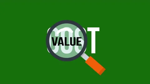 Value cost solution Under Magnifying Glass Stock Footage 171861741