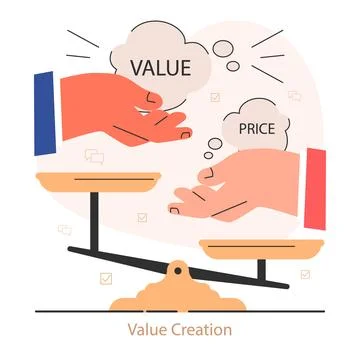 Value creation. Ascending progress. Amplifying success. Flat vector イラスト素材