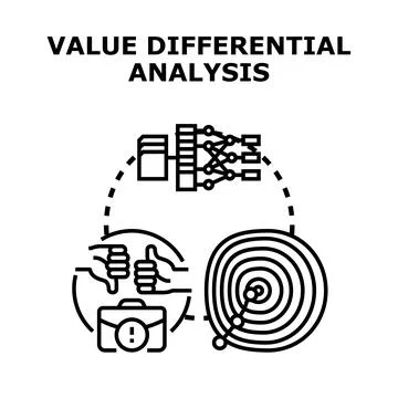 Value differential analysis concept assessing business decisions イラスト素材