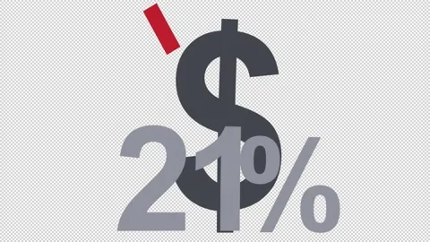 Value of a dollar. Animation of the arrow of growth. Cartoon Stock Footage 171608901