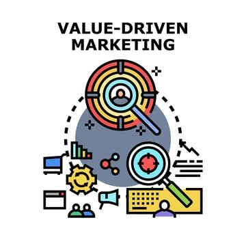 Value driven marketing concept illustrating customer targeting イラスト素材