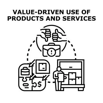 Value driven product and service strategy 스톡 일러스트