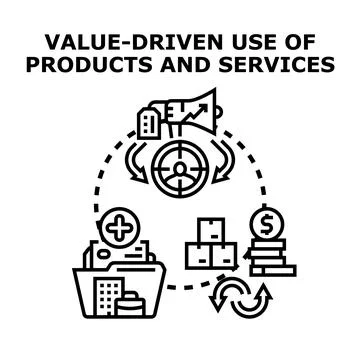 Value driven use of products and services cycle 스톡 일러스트