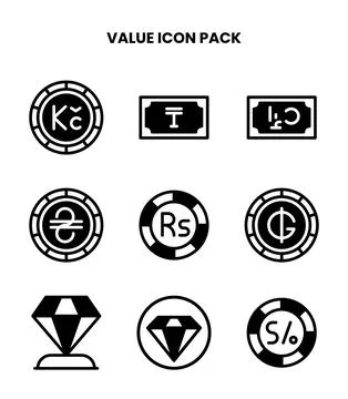Value DuoTone Graphics Icons Pack Stock Illustration