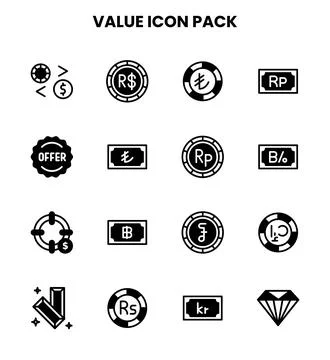 Value DuoTone Vector Icons Pack Stock Illustration