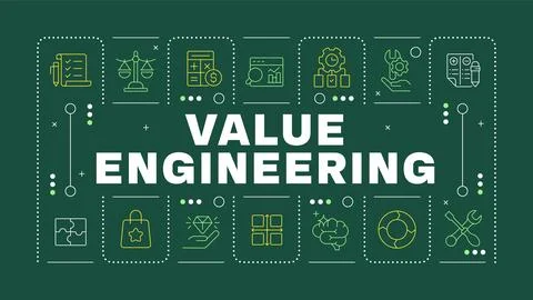 Value engineering green word concept 스톡 일러스트