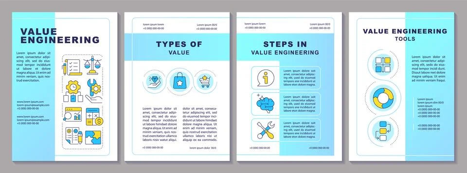 Value engineering methodology brochure layout 스톡 일러스트