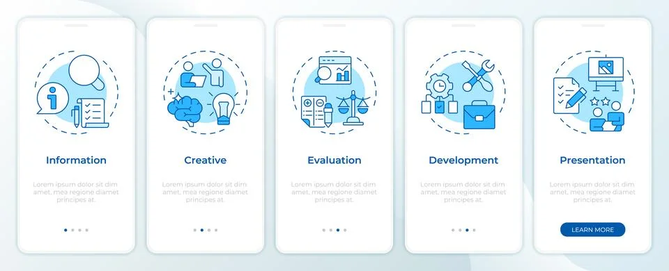Value engineering onboarding mobile app screen 스톡 일러스트