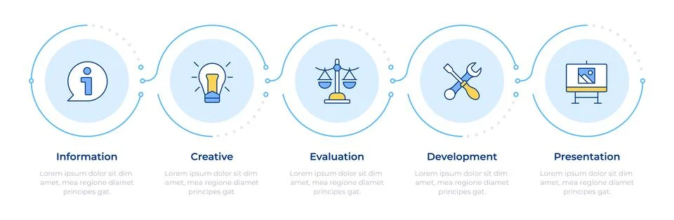 Value engineering steps infographic 5 steps 스톡 일러스트