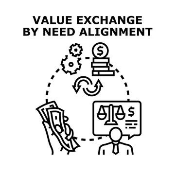 Value exchange by need alignment concept illustration Stock Illustration