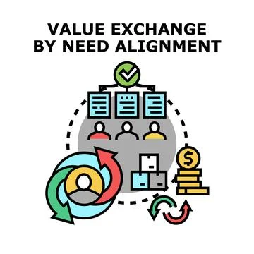 Value exchange by need alignment concept illustration Stock Illustration