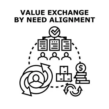 Value exchange by need alignment concept illustration Stock Illustration