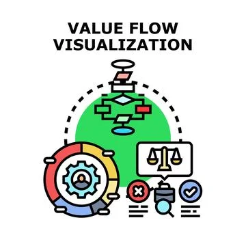 Value flow visualization process planning and optimization Stock Illustration