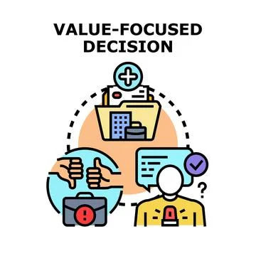 Value focused decision making process concept 스톡 일러스트