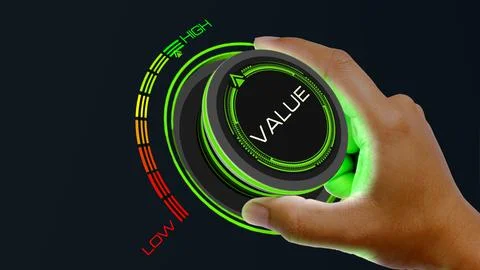 VALUE HIGH Illustrazione stock