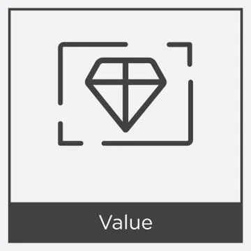 Value icon isolated on white background Free Stock Illustration
