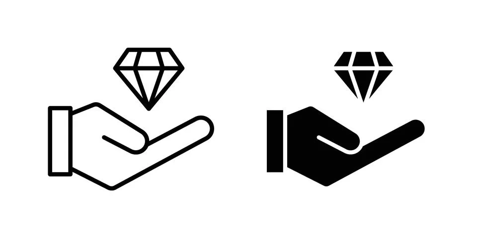 Value icon vector concepts, line and silhouette style Stock Illustration