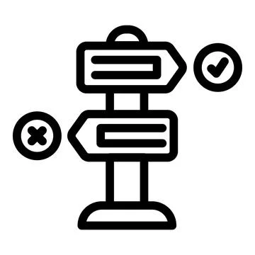 Value impact icon outline vector. Principle choice code Illustrazione stock