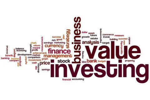 Value investing word cloud Stock Illustration