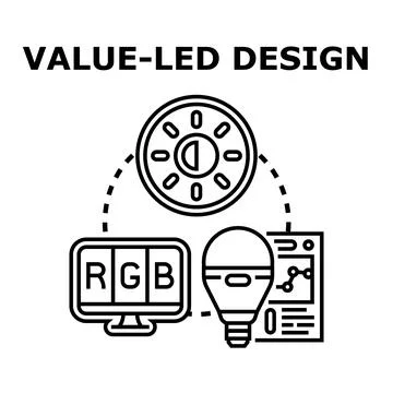 Value led design process for lighting and black control Stock Illustration
