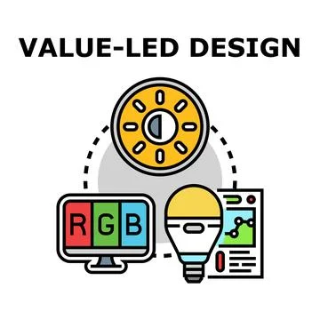Value led design process for lighting and color control Stock Illustration