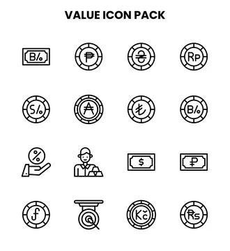 Value Line Scalable Icons Pack Stock Illustration